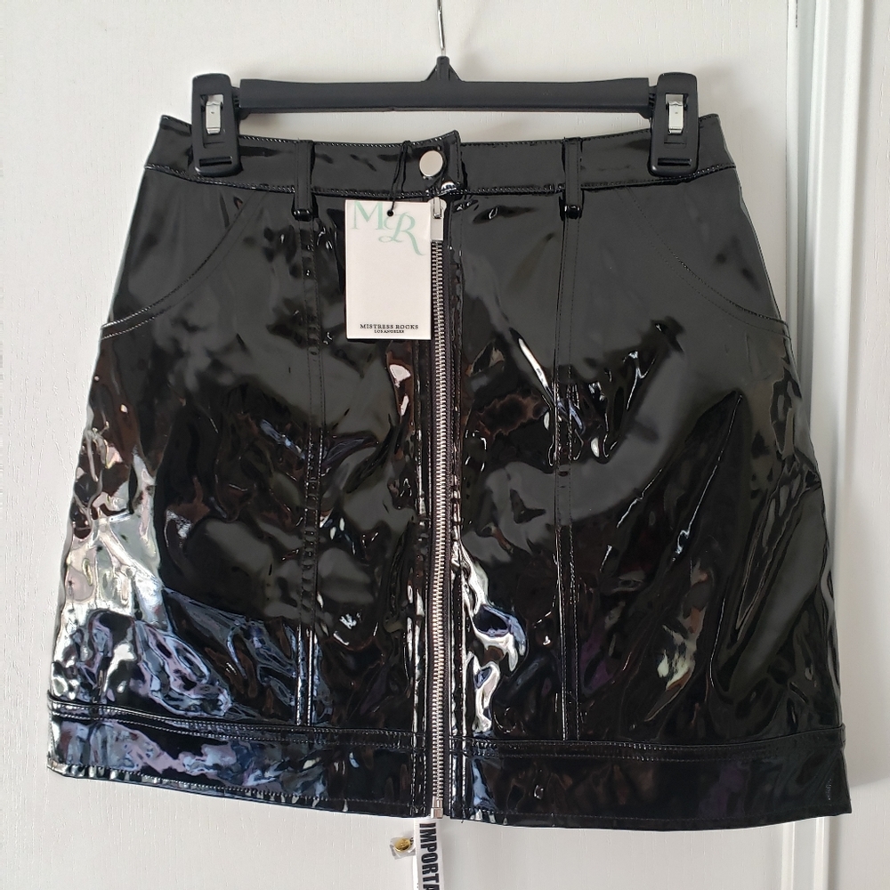NWT, Mistress Rocks, Color Black, Size Small, Leather Skirt.